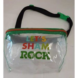 Clear Vinyl "Lets Shamrock" Waist Bag With Adjustable Strap & Green Accents